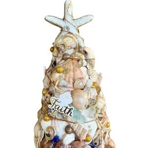 Seashell Christmas Tree Decor with Starfish Topper